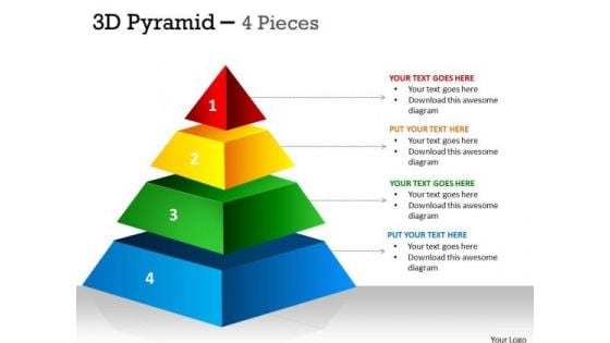 Marketing Diagram Independent 4 Staged 3d Pyramid Consulting Diagram