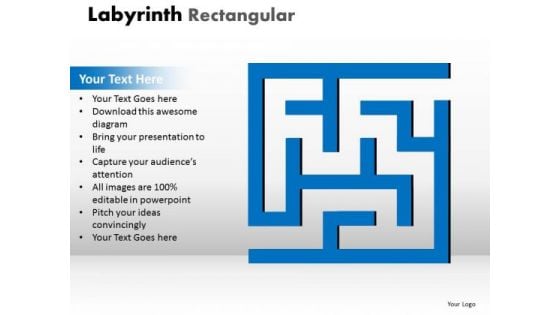 Marketing Diagram Labyrinth Rectangular Ppt Blue Modal Sales Diagram