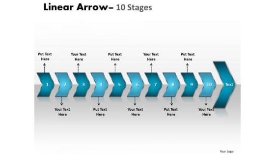 Marketing Diagram Linear Arrow 10 Stages Sales Diagram