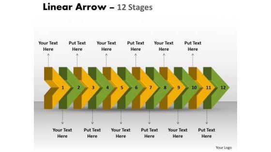 Marketing Diagram Linear Arrow 12 Stages 2 Sales Diagram