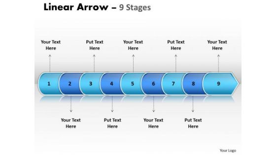 Marketing Diagram Linear Arrow 9 Stages Strategy Diagram