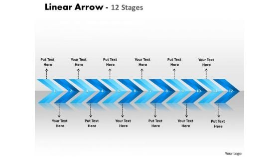 Marketing Diagram Linear Arrows 12 Stages Consulting Diagram