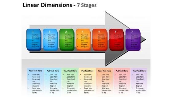 Marketing Diagram Linear Dimensions 7 Stages Sales Diagram