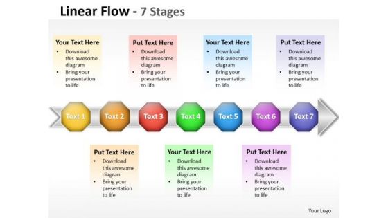 Marketing Diagram Linear Flow 7 Stages Business Diagram