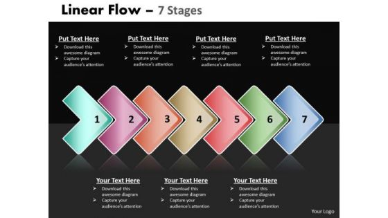 Marketing Diagram Linear Flow 7 Stages Sales Diagram