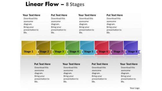 Marketing Diagram Linear Flow 8 Stages Sales Diagram