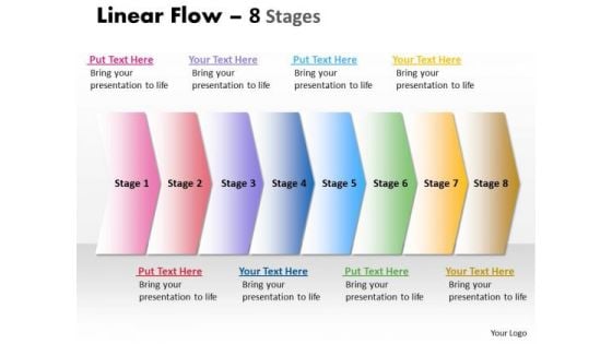 Marketing Diagram Linear Flow 8 Stages Strategic Management