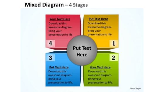 Marketing Diagram Mixed Chart Diagram With 4 Stages Business Finance Strategy Development