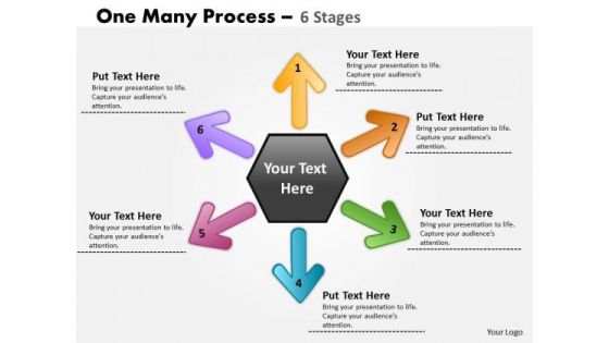 Marketing Diagram One Many Process 6 Stage Business Framework Model