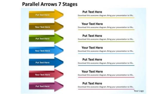 Marketing Diagram Parallel Arrows 7 Stages Sales Diagram
