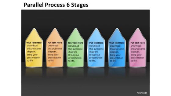 Marketing Diagram Parallel Process 6 Stages Business Diagram