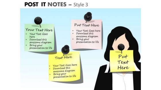 Marketing Diagram Post It Notes Style 3 Business Diagram