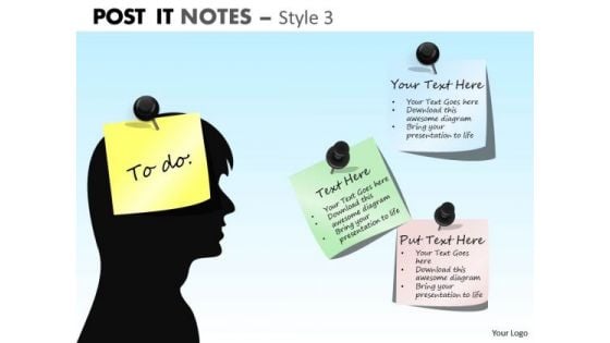 Marketing Diagram Post It Notes Style 3 Strategic Management