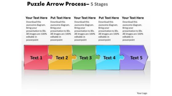 Marketing Diagram Puzzle 5 Stages Strategy Business Diagram