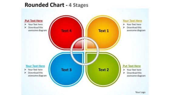 Marketing Diagram Rounded Chart With 4 Stages Strategic Management