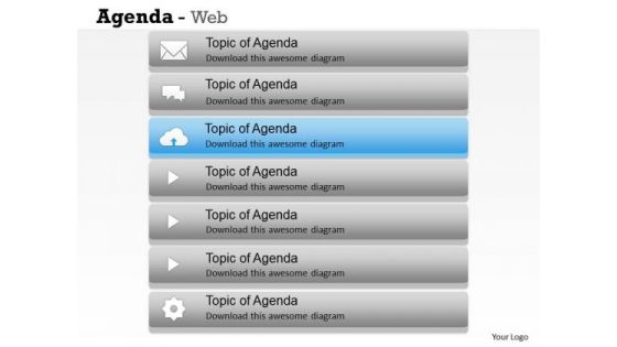 Marketing Diagram Seven Staged Business Agenda Text Boxes Business Diagram