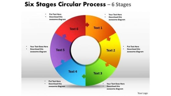 Marketing Diagram Six Stages Circular Diagram Process Business Framework Model