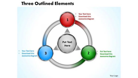 Marketing Diagram Three Outlined Elements Business Cycle Diagram