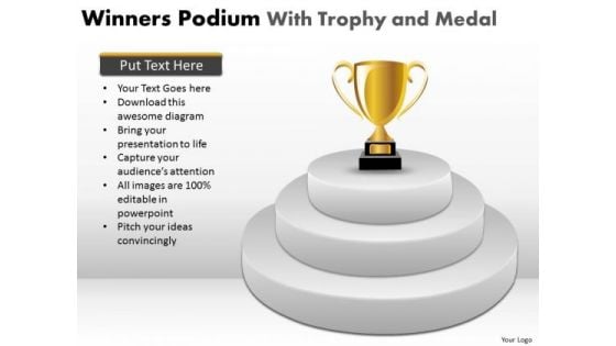 Marketing Diagram Winners Podium With Trophy And Medal Business Framework Model