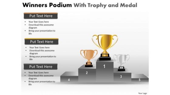Marketing Diagram Winners Podium With Trophy And Medal Mba Models And Frameworks