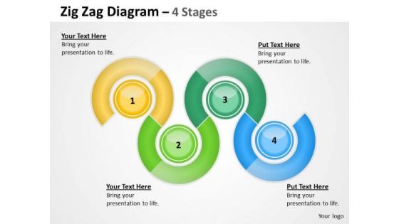 Marketing Diagram Zig Zag 4 Stages Consulting Diagram