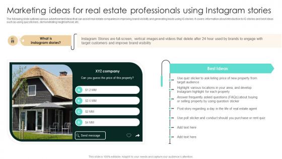 Marketing Ideas For Real Estate Professionals Using Instagram Stories Strategic Real Estate Topics Pdf