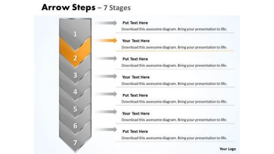 Marketing PowerPoint Template Arrow 7 Stages 1 Business Management Graphic