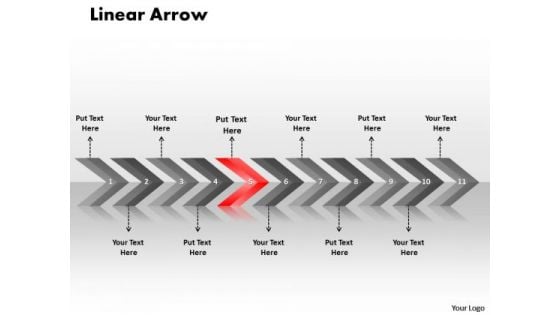 Marketing Ppt Template Linear Arrows 11 Stages Project Management PowerPoint 6 Design