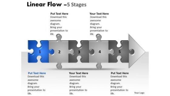 Marketing Ppt Template Linear Flow 5 Stages Style1 Time Management PowerPoint 2 Image