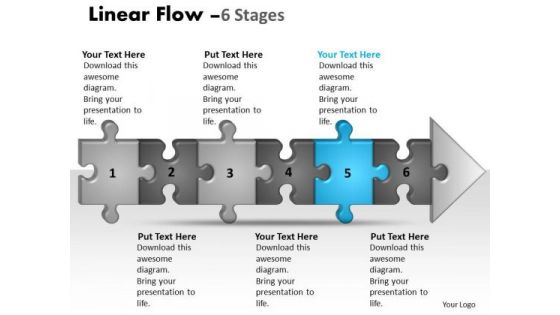 Marketing Ppt Template Linear Flow 6 Stages Style1 Business Plan PowerPoint Graphic