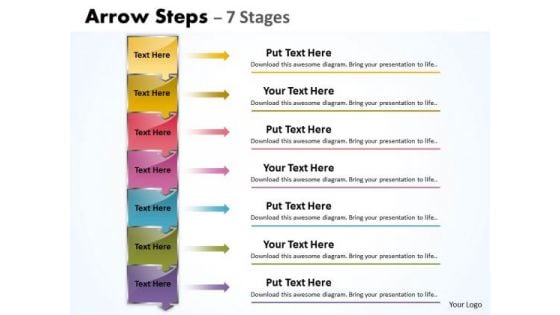 Marketing Ppt Template Plumb Arrow Steps Working With Slide Numbers 7 Stages 1 Image