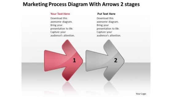 Marketing Process Diagram With Arrows 2 Stages Easy Business Plan PowerPoint Slides