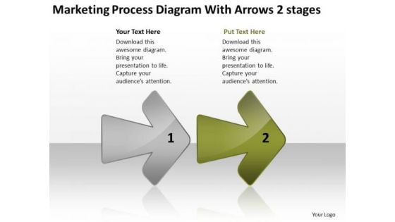 Marketing Process Diagram With Arrows 2 Stages Ppt Insurance Business Plan PowerPoint Templates