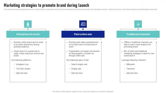 Marketing Strategies To Promote Brand During Launch Launching New Product Brand Themes Pdf