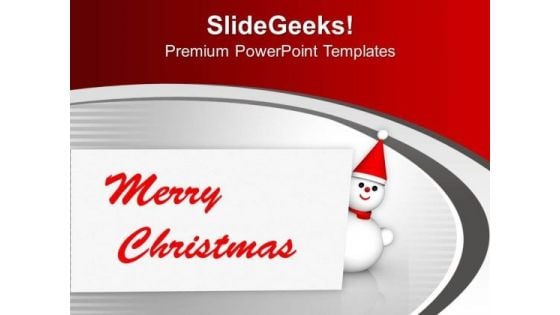 Marry Christmas Concept Snowman PowerPoint Templates Ppt Backgrounds For Slides 0413