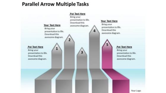 Massively Parallel Processing Arrow Multiple Tasks PowerPoint Templates