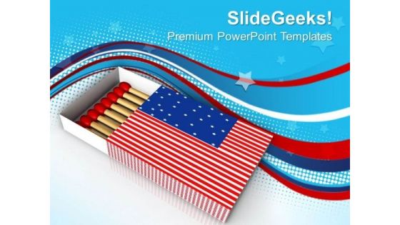 Match Box American Flag Theme PowerPoint Templates Ppt Backgrounds For Slides 0713