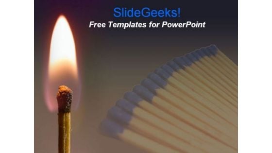 Lighting Match Stick PowerPoint Template