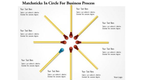 Matchsticks In Circle For Business Process PowerPoint Template