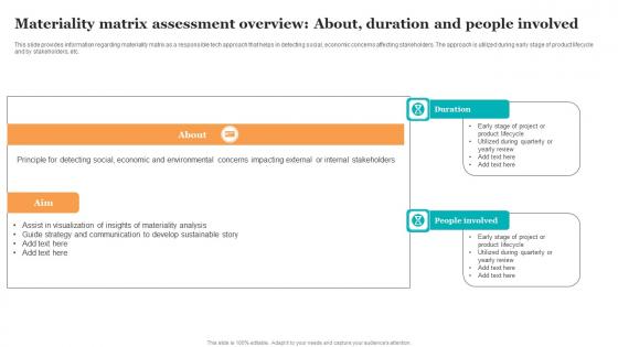 Materiality Matrix Assessment Overview About Duration Guide For Ethical Technology Designs Pdf