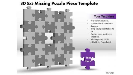 Mba Models And Frameworks 3d 5x5 Missing Puzzle Piece Business Diagram