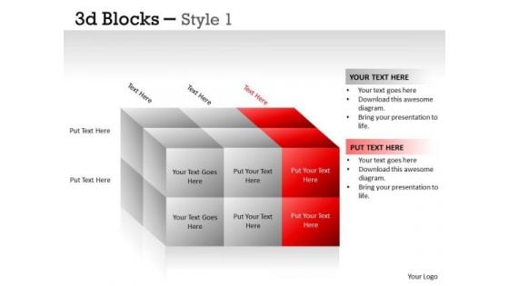 Mba Models And Frameworks 3d Blocks Style Business Diagram