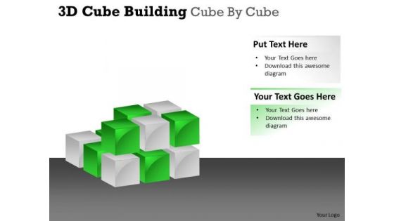 Mba Models And Frameworks 3d Cube Building Cube By Cube Marketing Diagram