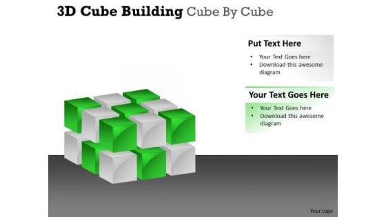 Mba Models And Frameworks 3d Cube Building Cube By Cube Sales Diagram