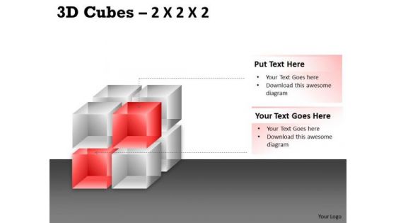 Mba Models And Frameworks 3d Cubes 2x2x2 Business Diagram