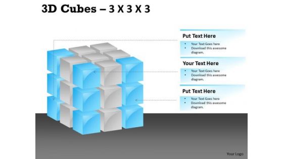 Mba Models And Frameworks 3d Cubes 3x3x3 Business Diagram