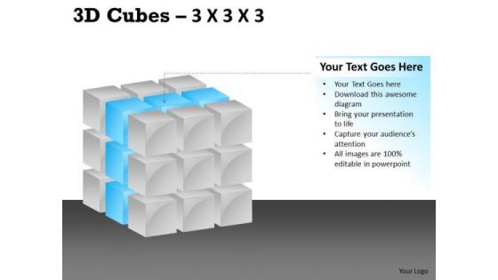 Mba Models And Frameworks 3d Cubes 3x3x3 Consulting Diagram