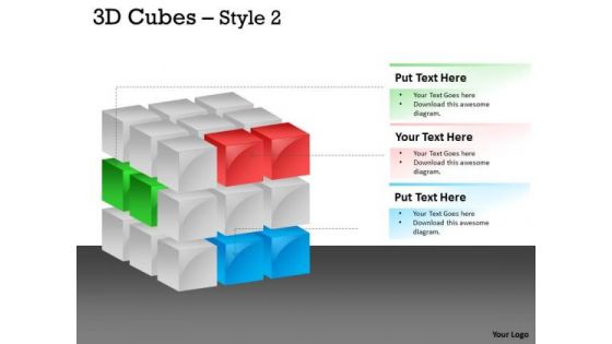 Mba Models And Frameworks 3d Cubes Broken Style Marketing Diagram