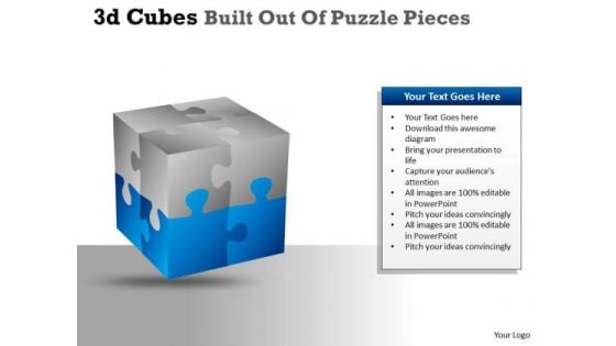 Mba Models And Frameworks 3d Cubes Built Out Of Puzzle Pieces Business Diagram