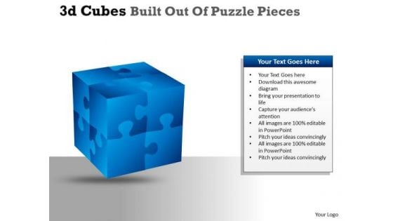 Mba Models And Frameworks 3d Cubes Built Out Of Puzzle Pieces Consulting Diagram